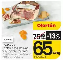 Eroski Hozador - paleta de cebo ibérica 50% raza ibérica oferta