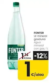 Eroski Fonter - agua mineral con gas oferta
