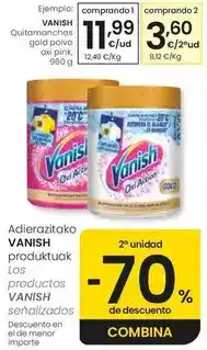 Eroski Vanish - quitamanchas gold polvo oxi pink oferta