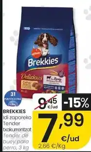 Eroski Brekkies - tender de buey para perro oferta