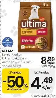 Eroski Ultima - alimento perro mini senior oferta