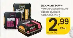 Eroski Brooklyn town - hamburguesa instant bacon, queso o barbacoa oferta