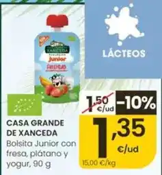 Eroski Casa grande de xanceda - bolsita junior con fresa, platano y yogur oferta