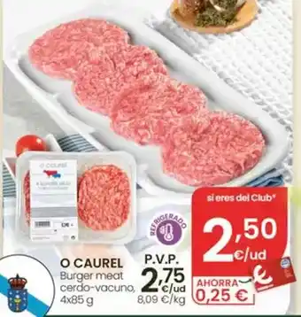 Eroski O'caurel - burger meat cerdo-vacuno oferta