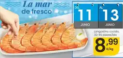 Eroski Langostino cocido, 30-40 piezas/kilo oferta