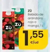 Eroski Zu - bebida de arandano rojo o mango oferta