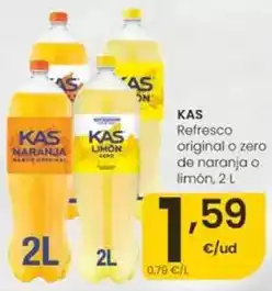 Eroski Kas - refresco original o zero de naranja o limon oferta