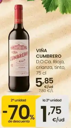 Eroski Viña cumbrero - d.o.ca. rioja, crianza, tinto oferta
