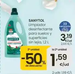 Eroski Sanytol - limpiador desinfectante para suelos y superficies sin lejia oferta