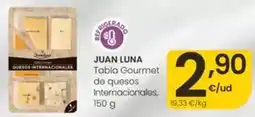 Eroski Juan luna - tabla gourmet de quesos internacionales oferta