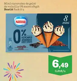 Sorli NESTLE Mini cucurutxo de gelat de vainilla 0% sucre afegit oferta