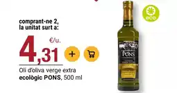 BonpreuEsclat Pons quimicas - oli d'oliva verge extra ecologic oferta