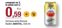 BonpreuEsclat Amstel - cervesa amb llimona radler oferta
