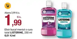 BonpreuEsclat Listerine - elixir bucal mentol o cura total oferta