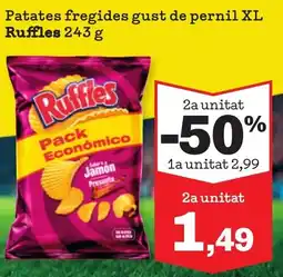 Sorli RUFFLES Patates fregides gust de pernil XL oferta