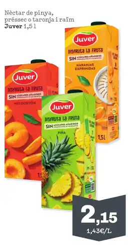 Sorli JUVER Nèctar de pinya, préssec o taronja i raïm oferta