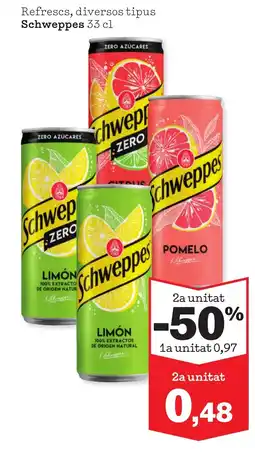 Sorli SCHWEPPES Refrescs, diversos tipus oferta