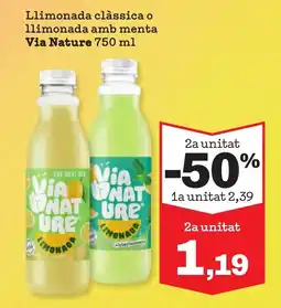 Sorli VIA NATURE Llimonada clàssica o llimonada amb menta oferta