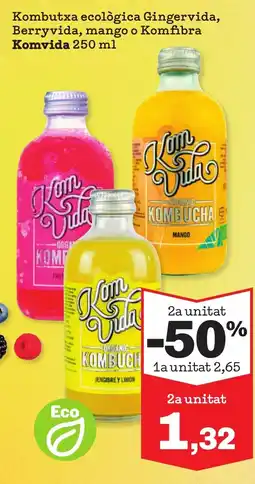 Sorli KOMVIDA Kombutxa ecològica Gingervida, Berryvida, mango o Komfibra oferta