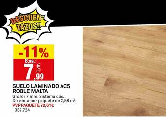 Bricoking Suelo Laminado Ac5 Roble Malta oferta