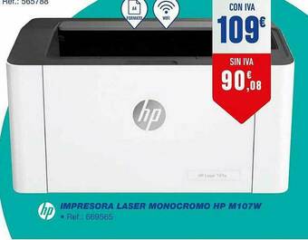 Bureau Vallée Impresora Laser Monocromo Hp M107w oferta