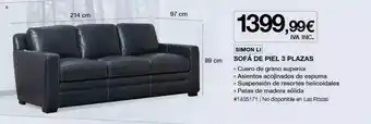 Costco Simon Li Sofá De Piel 3 Plazas oferta