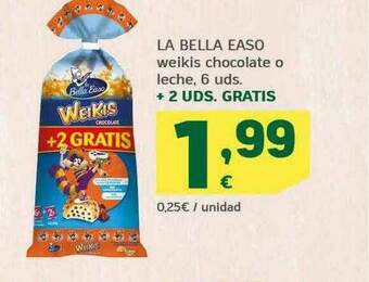 HiperDino La Bella Easo Weikis Chocolate O Leche oferta