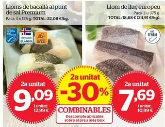 La Sirena Llmos De Bacallà Al Punt De Sal Premium, Llmo De Lluç Europeu oferta