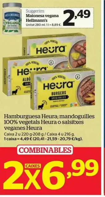 La Sirena Hamburguesa Huera, , Mandogeuilles Vegetals Heura O Salsitxes Vegans Heura oferta