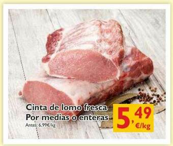Supermercados La Despensa Cinta De Lomo Fresca Por Medias O Enteras oferta