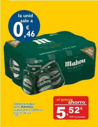 Supermercados La Despensa Cerveza Rubia Lata Mahou Clasica oferta