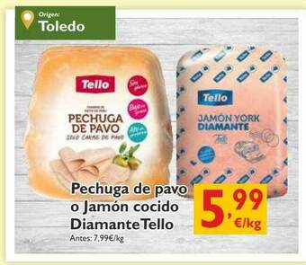 Supermercados La Despensa Pechuga De Pavo O Jamón Cocido Diamante Tello oferta