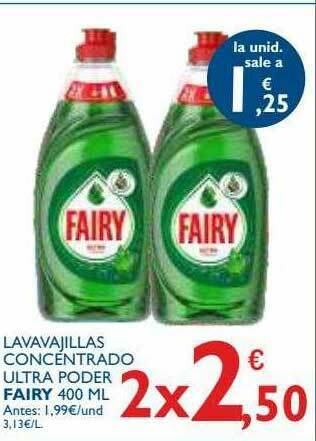 Cash Ecofamilia Lavavajillas Concentrado Ultra Poder Fairy oferta