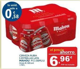 Cash Ecofamilia Cerveza Rubia 5 Estrellas Lata Mahou oferta