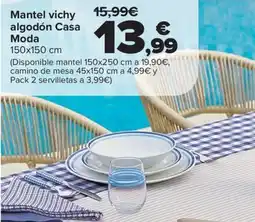 Carrefour Mantel vichy algodón Casa Moda oferta
