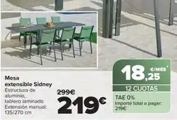 Carrefour Mesa extensible Sidney oferta