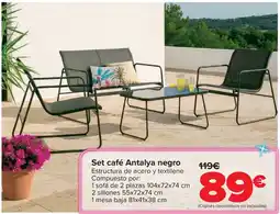 Carrefour Set café Antalya negro oferta