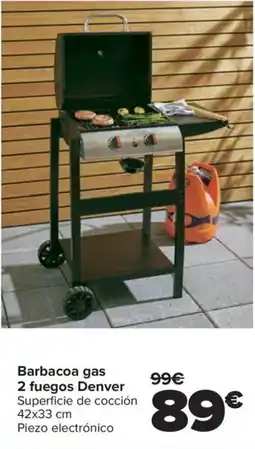 Carrefour Barbacoa gas 2 fuegos Denver oferta