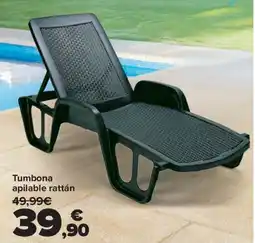 Carrefour Tumbona apilable rattán oferta