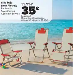 Carrefour Silla baja New Rio rojo oferta