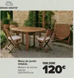 Carrefour Mesa de jardín vidaxl oferta