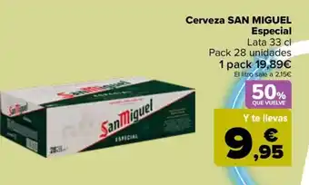 Carrefour SAN MIGUEL Cerveza Especial oferta