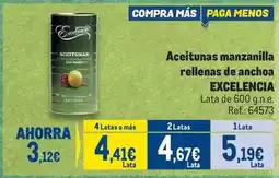 Makro Excelencia - aceitunas manzanilla rellenas de anchoa oferta