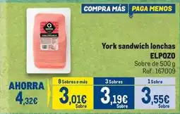 Makro Elpozo - york sandwich lonchas oferta