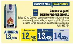 Makro Metro professional - carbón vegetal oferta