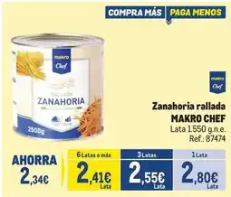 Makro Chef select - zanahoria rallada oferta