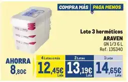 Makro Araven - lote 3 herméticos oferta