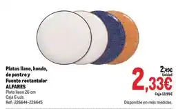 Makro Platos llano, hondo, de postrey fuente rectantular oferta