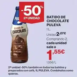 Hipercor Puleva - batido de chocolate oferta