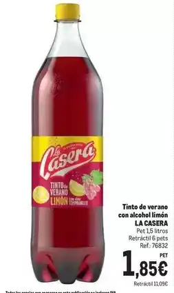 Makro La casera - tinto de verano con alcohol limon oferta